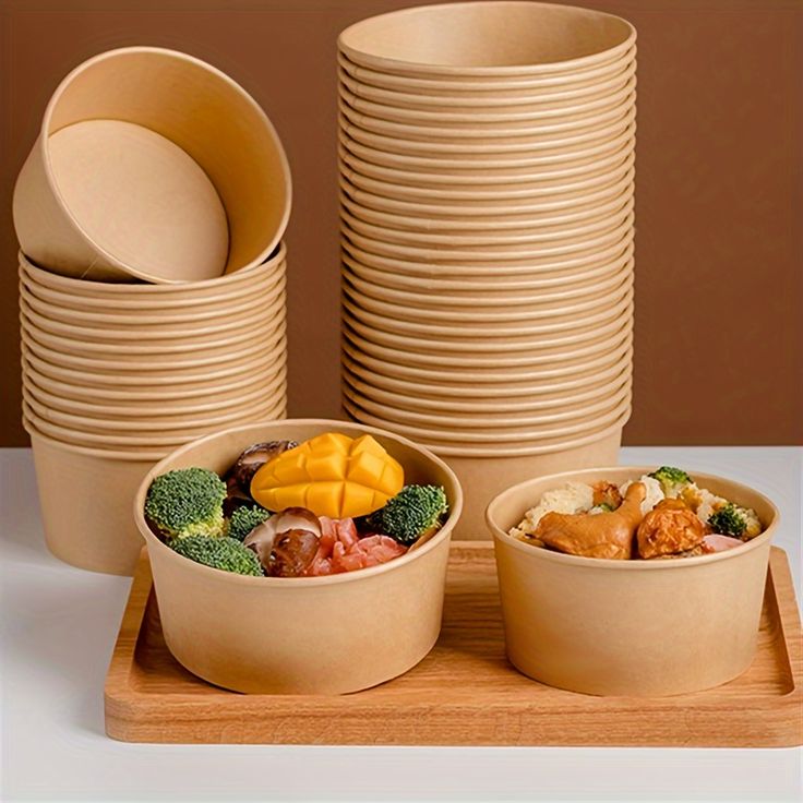 KRAFT SALAD BOWL BROWN WITH LID 1000ML