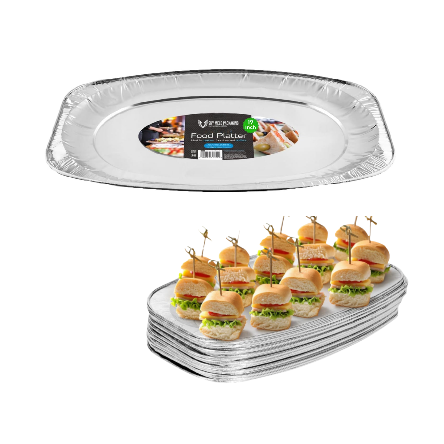 Aluminium Platter 17 Inch Silver 5 Pieces