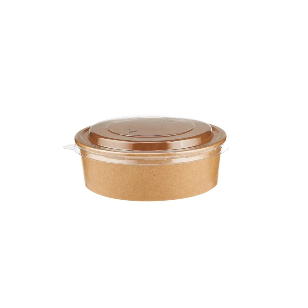KRAFT SALAD BOWL BROWN 500ML WITH LID