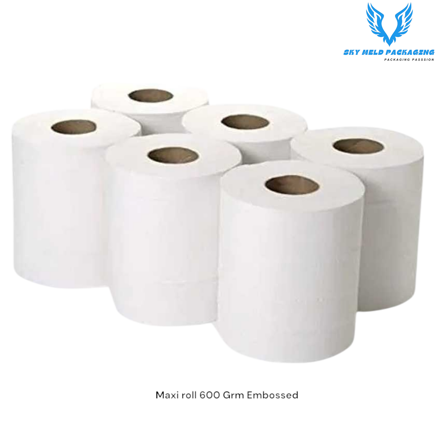 MAXI ROLL TISSUE PAPER 2 PLY EMBOSSED 600 Gram