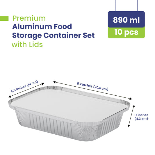 Aluminum Container 8389 with Lid - 890ml