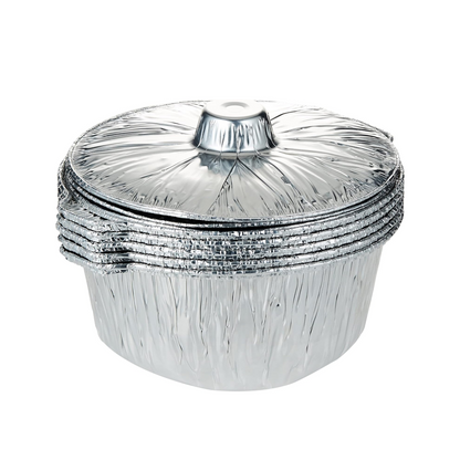 Round Aluminium Pot Container With Lid