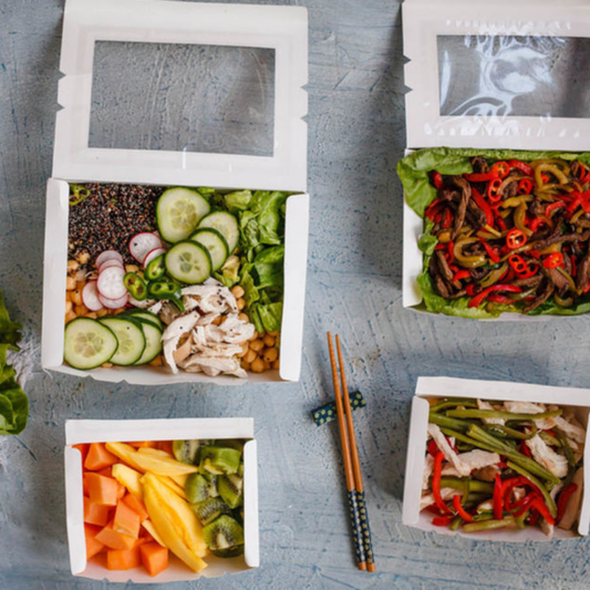 Kraft Rectangle Salad Box 17X11 Cm with Window