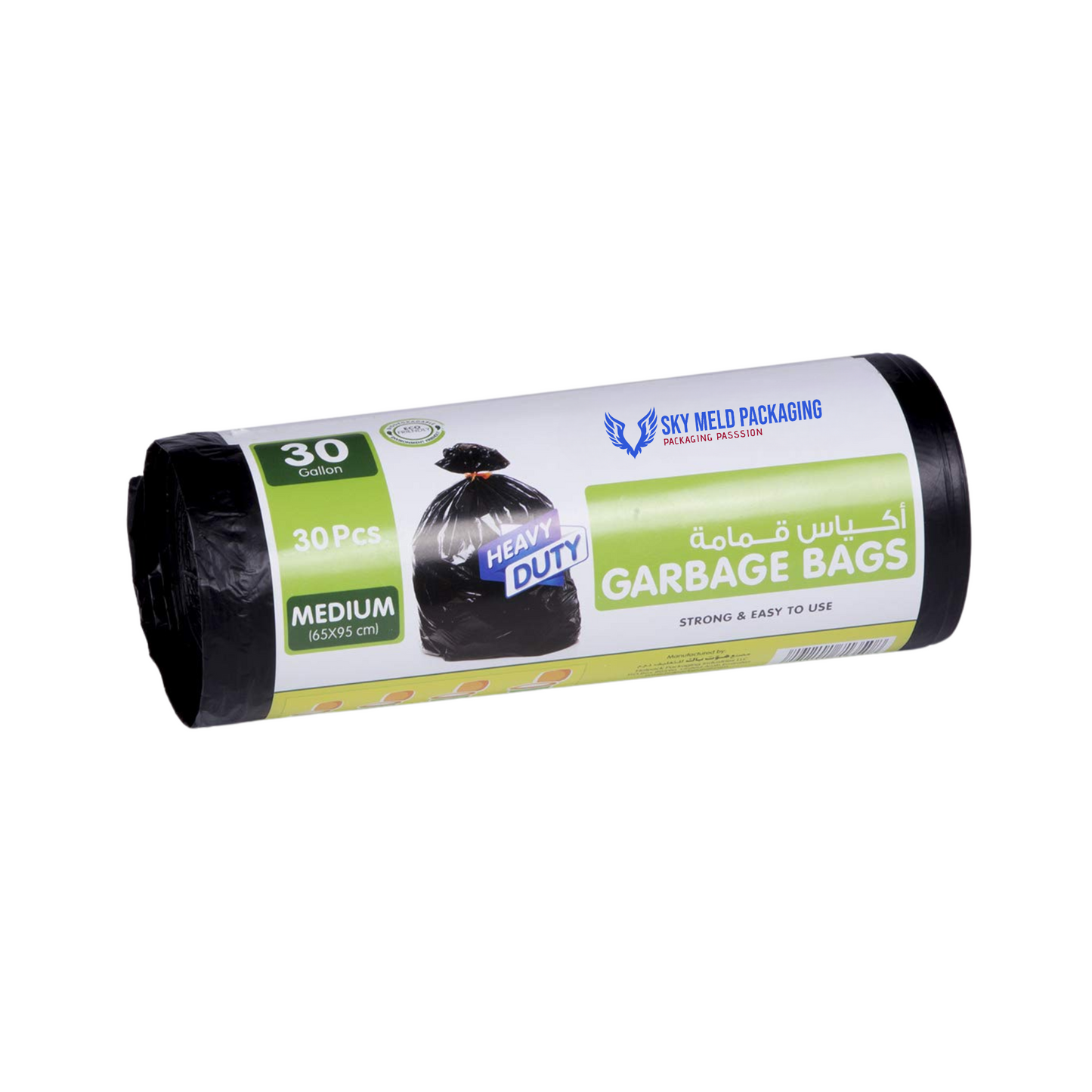 Black Heavy Duty Garbage Bag Roll