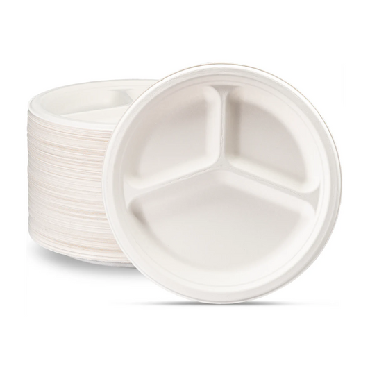 Foam Plates 10 Inch 3 Compartment