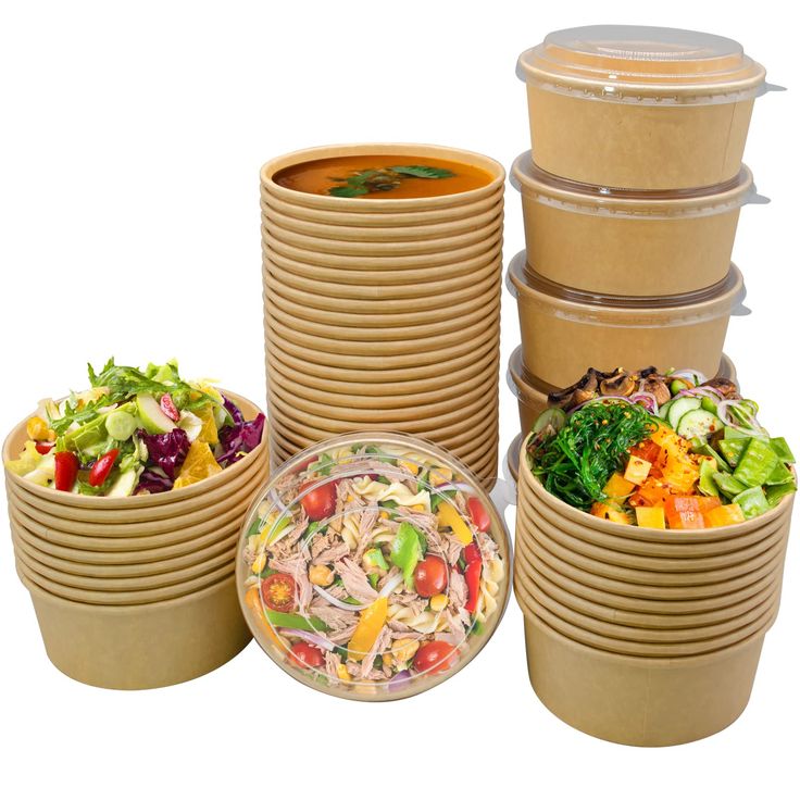 KRAFT SALAD BOWL BROWN WITH LID 750 ML