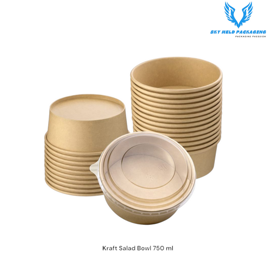 KRAFT SALAD BOWL BROWN WITH LID 750 ML
