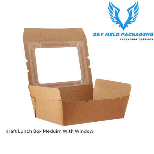 Kraft Lunch Box with Window (20 x 14 x 5 inches)
